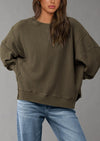 PRETTYGARDEN Oversized Sweatshirt for Women Fashion Crewneck Long Sleeve Pullover Waffle Knit Tops Fall Trendy Clothes