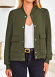 Casual Long Sleeve Button up Lightweight Varsity Bomber Jackets