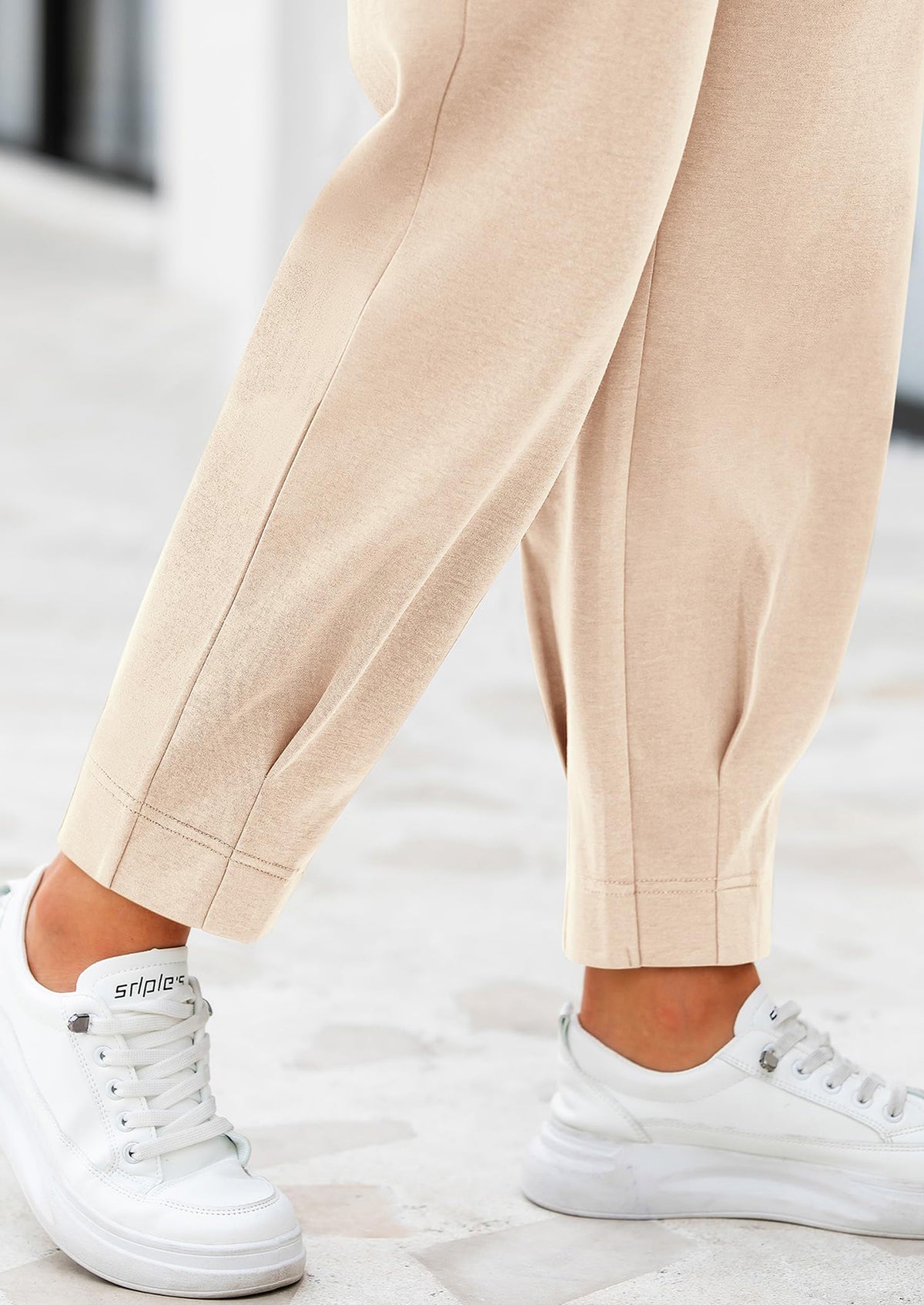Summer High Waisted Ankle Length Trouser Slacks With Pockets