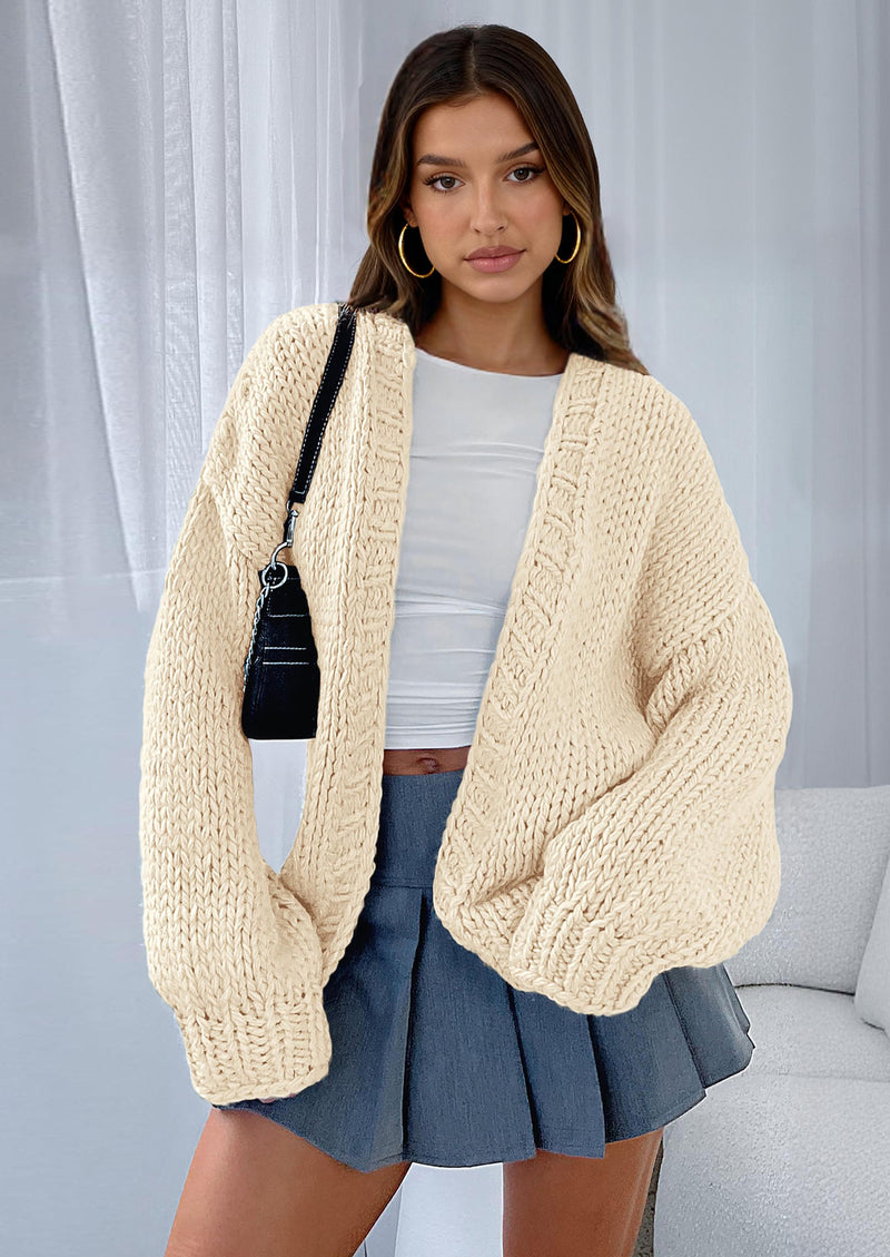 PRETTYGARDEN Cardigan Sweaters for Women Trendy Fall Fashion Long Sleeve Chunky Knit Cardigans Winter Clothing Outfits