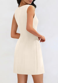 Sleeveless Boat Neck A Line Elegant Cocktail Party Mini Dresses