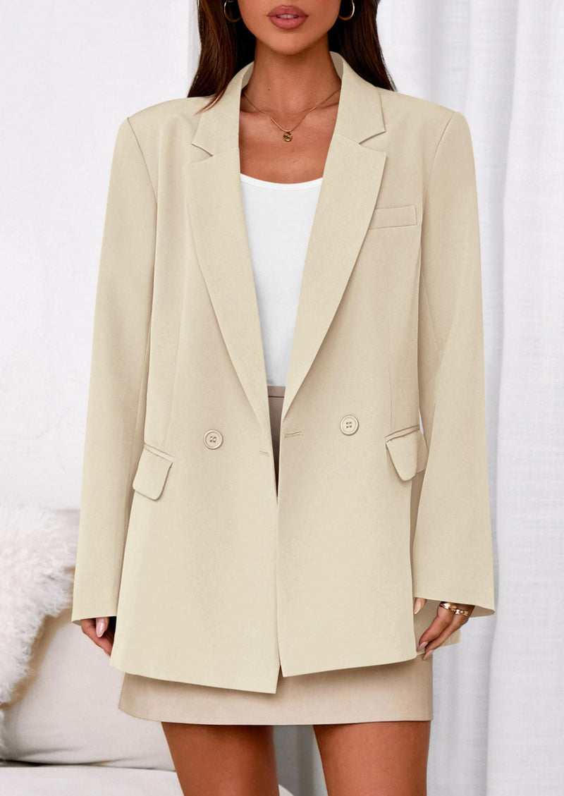 PRETTYGARDEN Fall Blazers for Women Business Casual Long Sleeve Lapel Pockets Dressy Suit Jackets Work Office Clothes PRETTYGARDEN