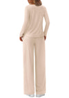 PRETTYGARDEN Women's 2 Piece Fall Sets  Casual Long Sleeve Shirts Wide Leg Pants Lounge Travel Outfits Fashion Clothing