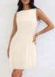 Sleeveless Boat Neck A Line Elegant Cocktail Party Mini Dresses