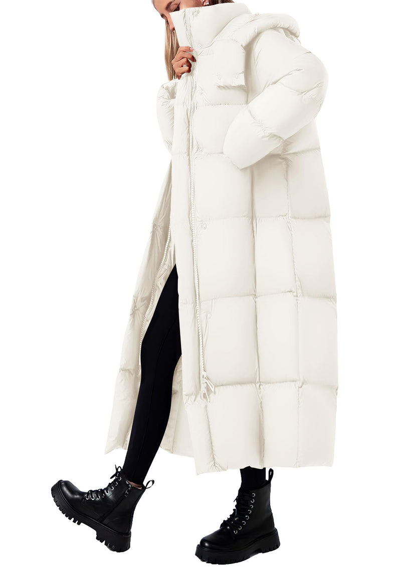 PRETTYGARDEN Women's Winter Long Puffer Coats Hooded Zip Up Casual Thickened Down Jackets Trendy Warm Clothes Outerwear