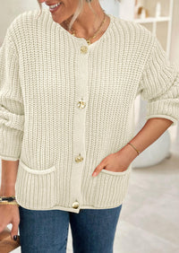 PRETTYGARDEN Cardigan Sweaters for Women Trendy Oversized Knit Chunky Button Cardigans Fall Winter Outfits with Pockets