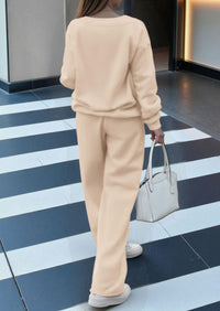 PRETTYGARDEN Casual Winter Two Piece Sets for Women V Neck Sweatshirt Loose Wide Leg Pants Tracksuit Knit Fall Outfits
