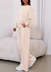 PRETTYGARDEN Womens 2 Piece Sets Long Sleeve Sweatshirt Wide Leg Pants Loose Matching Lounge Set Trendy Fall Outfits