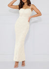 PRETTYGARDEN Women's Formal Prom Dress Spaghetti Strap Lace Floral Wedding Guest Evening Bodycon Dresses