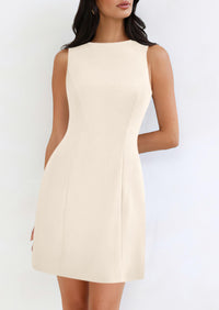 Sleeveless Boat Neck A Line Elegant Cocktail Party Mini Dresses