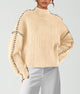 Chunky Knit  Casual Long Sleeve Mock Neck Oversized Loose Sweaters