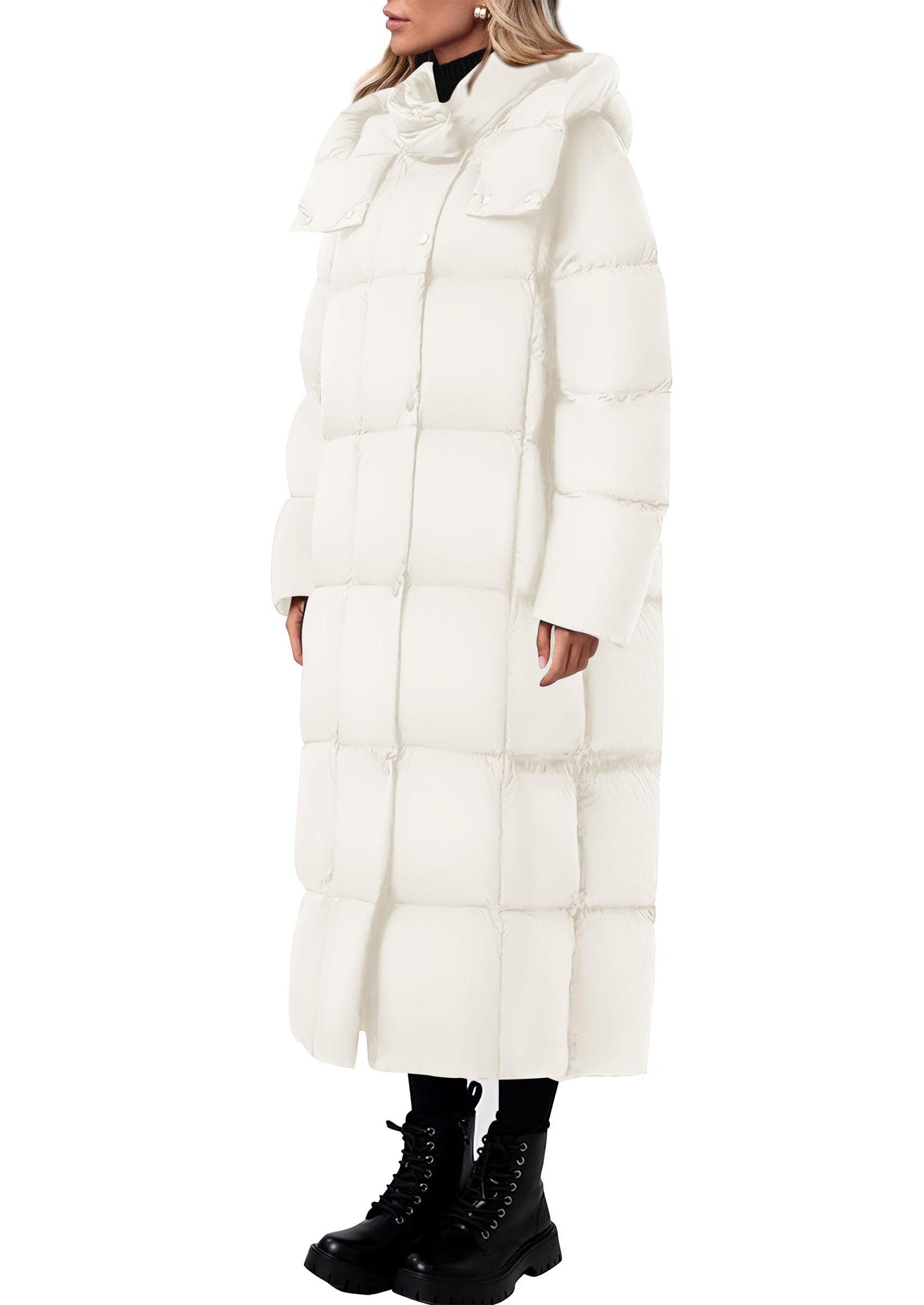 PRETTYGARDEN Women's Winter Long Puffer Coats Hooded Zip Up Casual Thickened Down Jackets Trendy Warm Clothes Outerwear