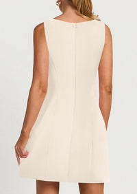 Sleeveless Boat Neck A Line Elegant Cocktail Party Mini Dresses