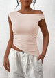 Off The Shoulder Sleeveless One Shoulder Ruched Asymmetrical Y2K Tank Top
