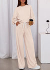 PRETTYGARDEN Womens 2 Piece Sets Long Sleeve Sweatshirt Wide Leg Pants Loose Matching Lounge Set Trendy Fall Outfits