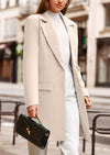 PRETTYGARDEN Women's Spring Fall Long Blazer Jackets Long Sleeve Lapel Pockets Loose Fit Work Casual Blazers Outerwear