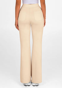 Elastic High-Waisted Drawstring Casual Flare Pants