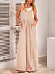 Casual Sleeveless Shoulder Strap Loose Wide Leg Pants