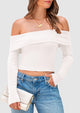 Off The Shoulder Long Sleeve Blouses