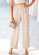Casual Wide Leg High Elastic Waisted Long Work Pants