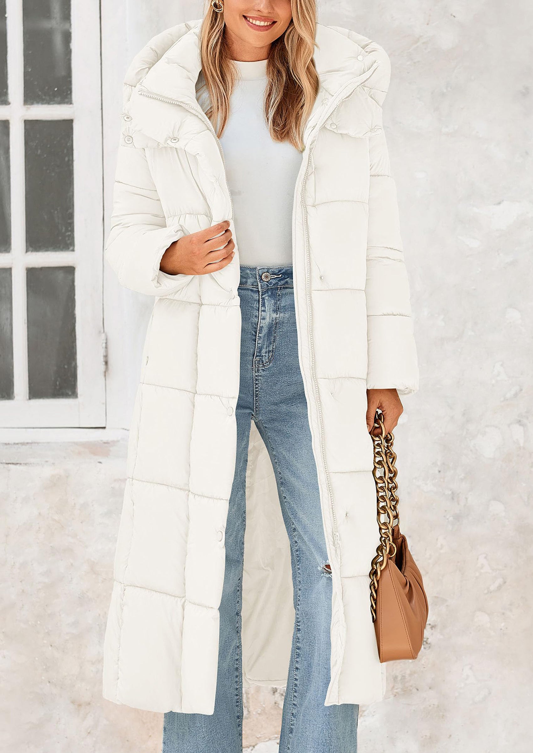 PRETTYGARDEN Women's Winter Long Puffer Coats Hooded Zip Up Casual Thickened Down Jackets Trendy Warm Clothes Outerwear