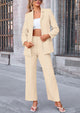 Business Casual Jacket Wide Leg Pants 2 Piece Blazer Sets