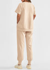 PRETTYGARDEN 2 Piece Outfit Tracksuits Casual Short Sleeve Tops High Waisted Sweatpants Set