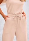PRETTYGARDEN Jumpsuits Casual Outfits Sleeveless Wide Leg Long Pants Rompers