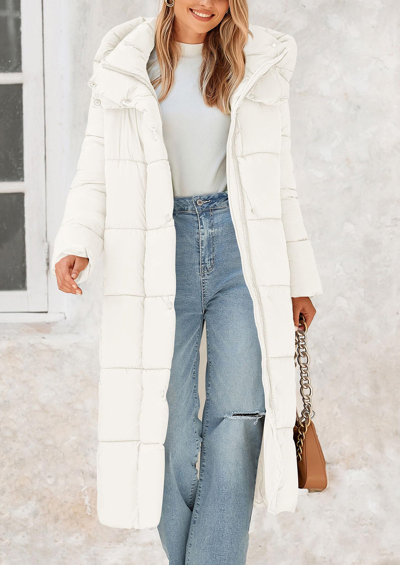 PRETTYGARDEN Women's Winter Long Puffer Coats Hooded Zip Up Casual Thickened Down Jackets Trendy Warm Clothes Outerwear