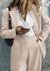 PRETTYGARDEN Women's Fall Two Piece Outfits Dressy Blazer Jacket and Wide Leg Pants Pockets Business Casual Office Suit Sets