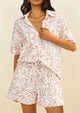 Casual Printed Beach Short Sleeve Tops Lounge Shorts Two Piece Sets