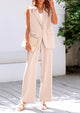 Sleeveless Suit Vest And Wide Leg Pants Business Casual Blazer Set