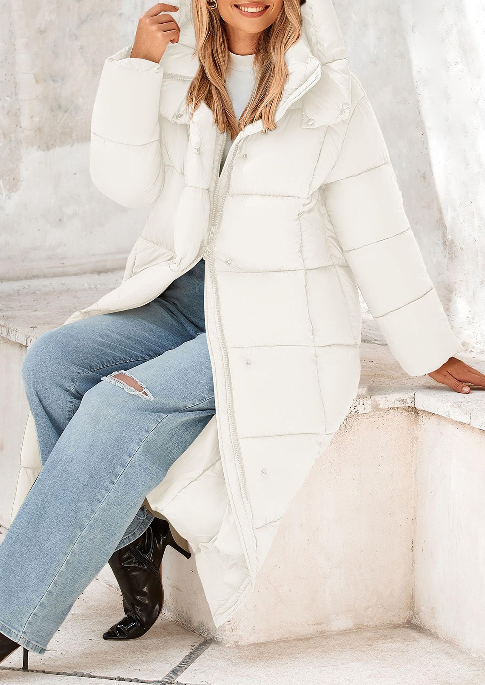 PRETTYGARDEN Women's Winter Long Puffer Coats Hooded Zip Up Casual Thickened Down Jackets Trendy Warm Clothes Outerwear