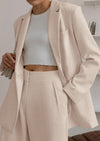 PRETTYGARDEN Women's Fall Two Piece Outfits Dressy Blazer Jacket and Wide Leg Pants Pockets Business Casual Office Suit Sets
