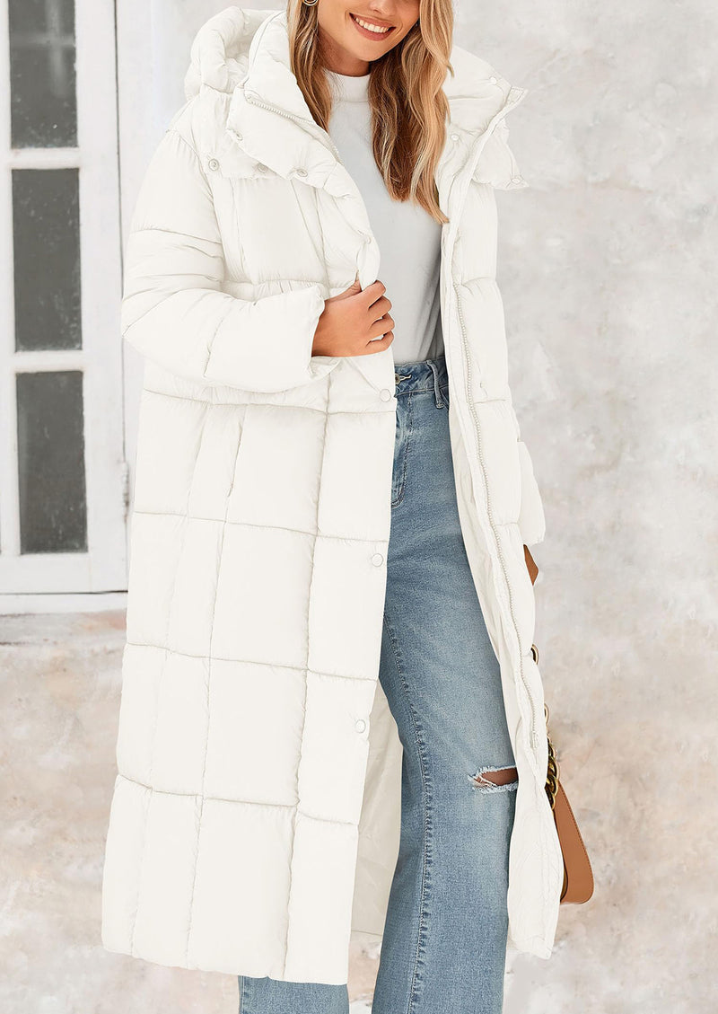 PRETTYGARDEN Women's Winter Long Puffer Coats Hooded Zip Up Casual Thickened Down Jackets Trendy Warm Clothes Outerwear
