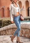 PRETTYGARDEN Women's Fringe Faux Suede Leather Jackets Fashion Tassel Motorcycle Cropped Coats