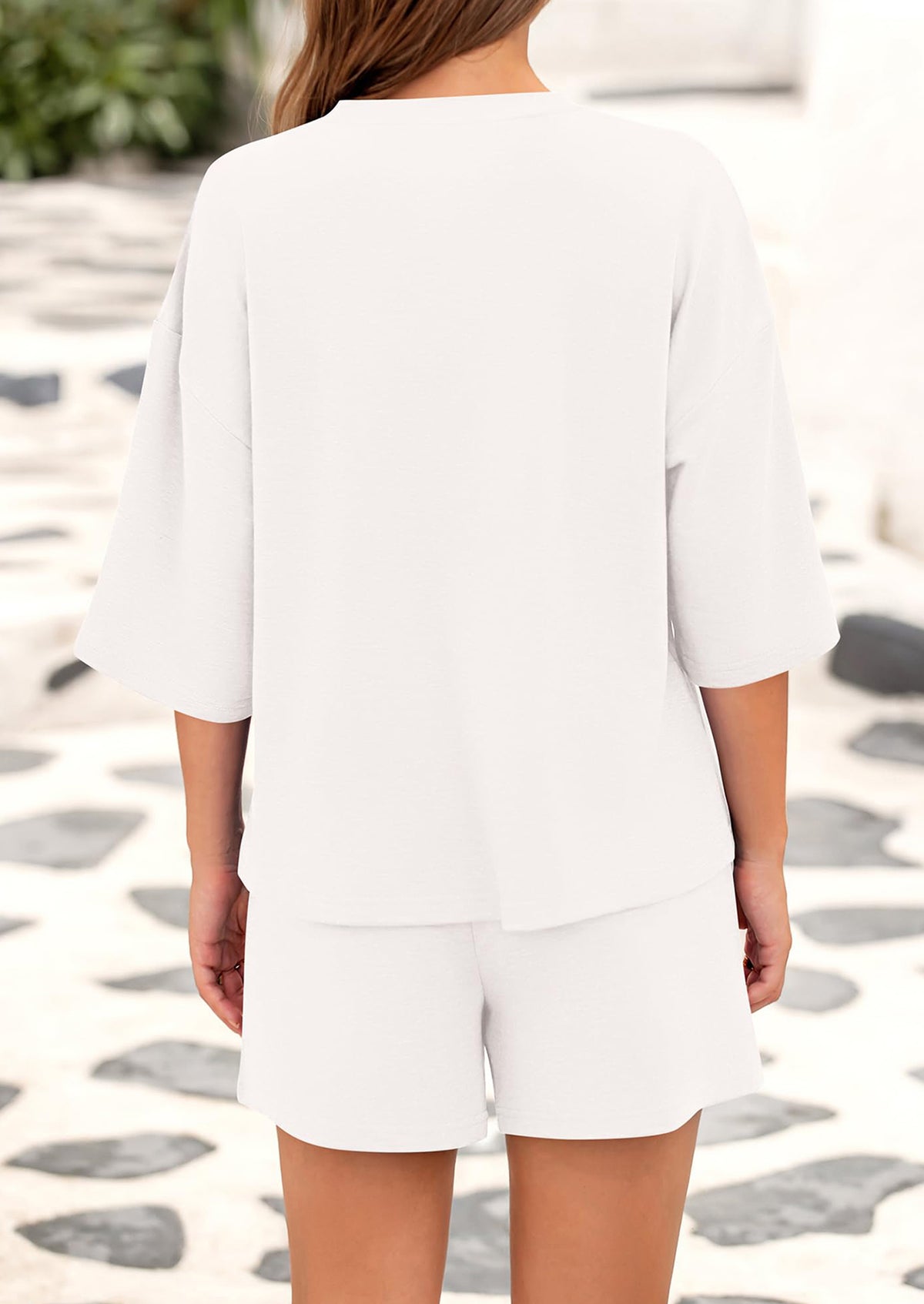 Short Sleeved Top And Casual Shorts 2-Piece Set With Pockets