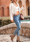 PRETTYGARDEN Women's Fringe Faux Suede Leather Jackets Fashion Tassel Motorcycle Cropped Coats