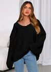 PRETTYGARDEN Women's Fall Oversized Sweaters Long Sleeve V Neck Dressy Casual Chunky Knit Loose Pullover Tops Winter Clothing