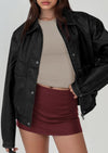 PRETTYGARDEN Faux Leather Jacket Women Bomber Motorcycle Zip Up Jackets Oversized Fall Fashion Outfits Winter Coats
