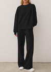 PRETTYGARDEN 2 Piece Sets For Women Fall Trendy Long Sleeve Sweatshirt Wide Leg Pants Loungewear Set Matching Sweatsuit