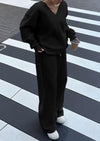 PRETTYGARDEN Casual Winter Two Piece Sets for Women V Neck Sweatshirt Loose Wide Leg Pants Tracksuit Knit Fall Outfits
