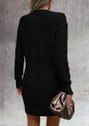 PRETTYGARDEN Sweater Dress for Women Long Puff Sleeve Turtleneck Ribbed Knit Oversized Pullover Winter Short Dress