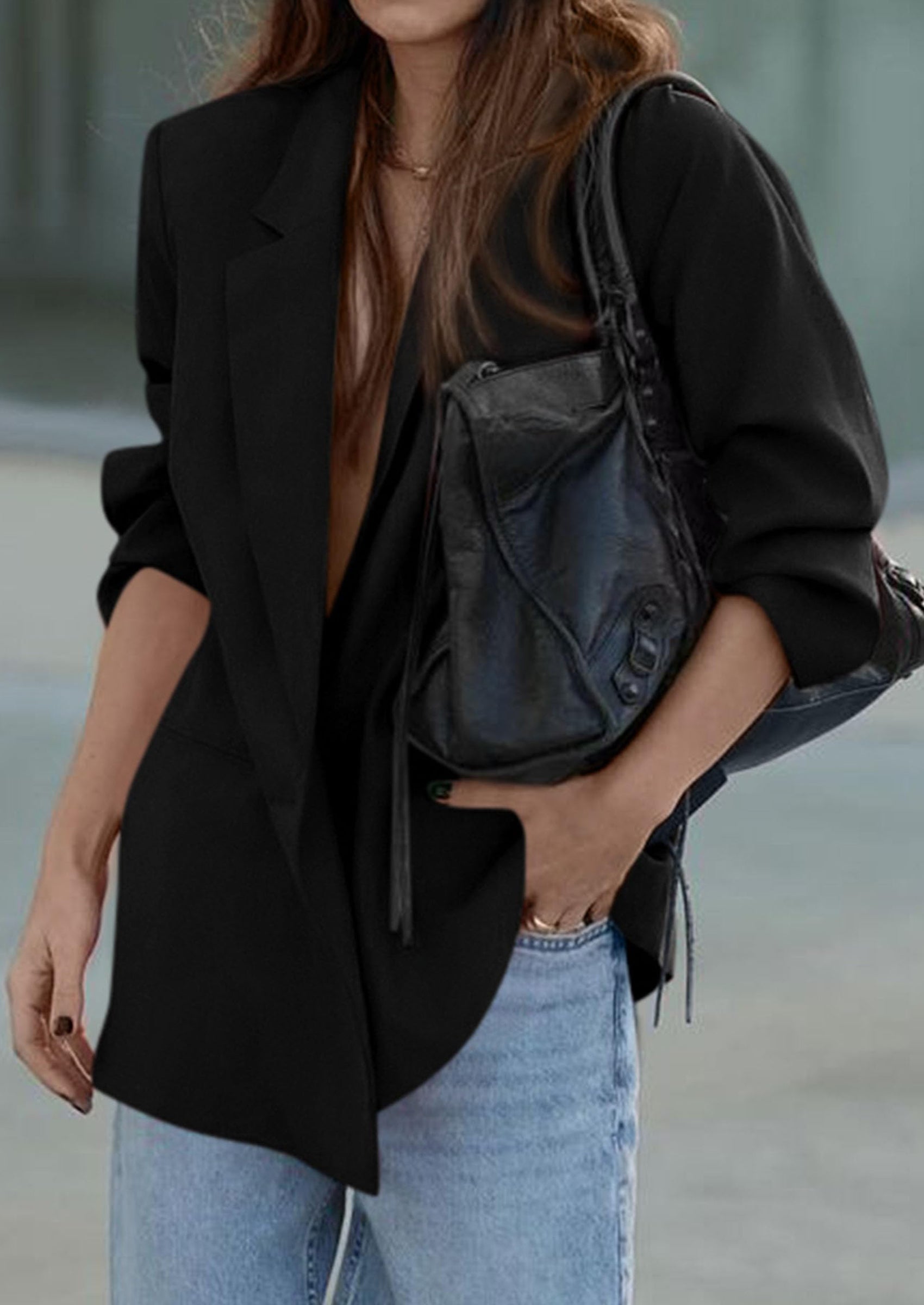 PRETTYGARDEN Fall Blazers for Women Business Casual Long Sleeve Lapel Pockets Dressy Suit Jackets Work Office Clothes
