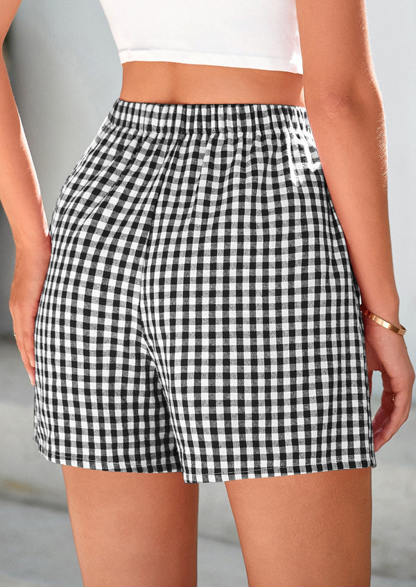 Plaid Casual Y2K Short with Pockets