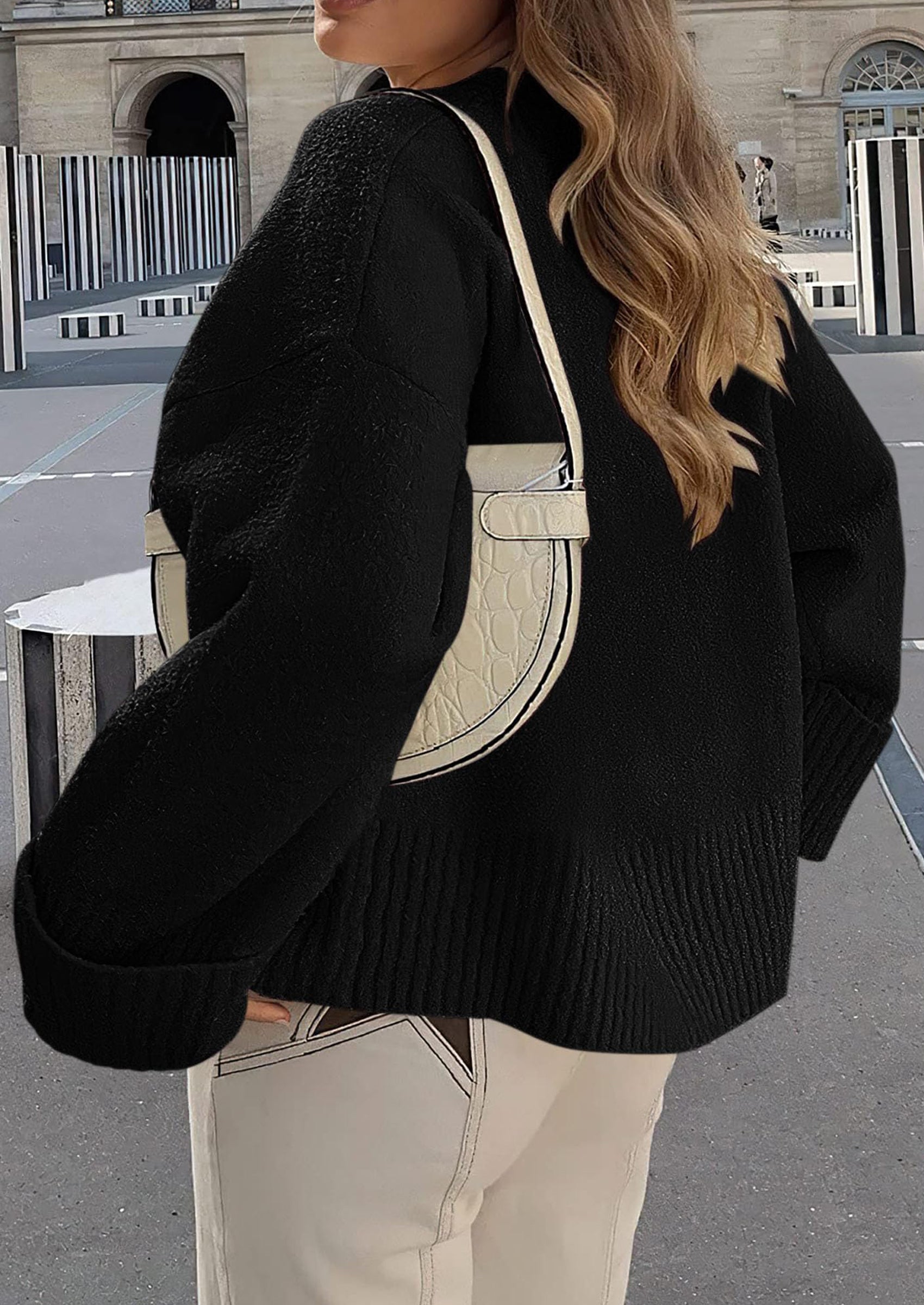 PRETTYGARDEN Women's Fall Oversized Sweaters Casual Crewneck Pullover Long Sleeve Fuzzy Chunky Knit Tops Blouse