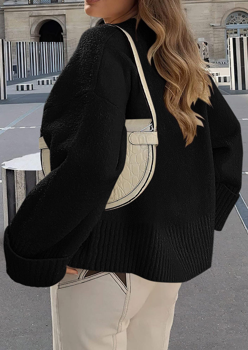 PRETTYGARDEN Women's Fall Oversized Sweaters Casual Crewneck Pullover Long Sleeve Fuzzy Chunky Knit Tops Blouse