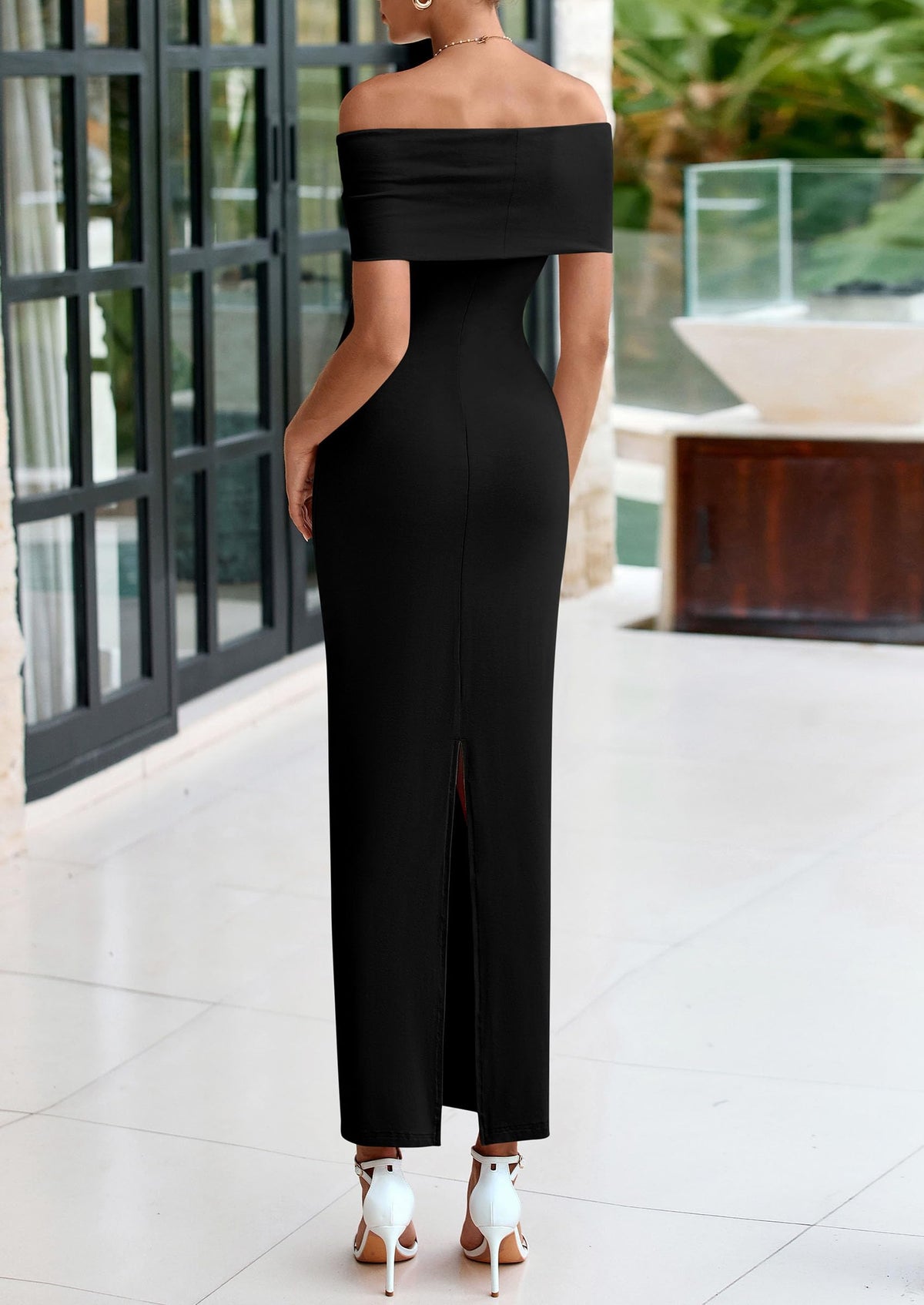 Off The Shoulder Elegant Bodycon Formal Cocktail Party Evening Maxi Dresses