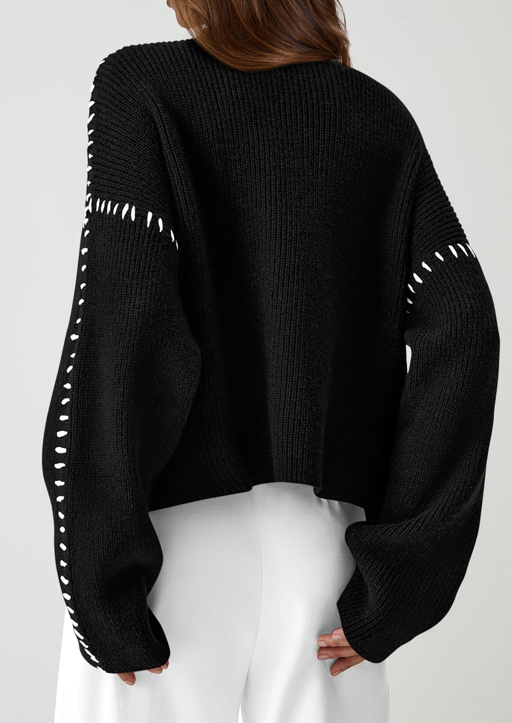 PRETTYGARDEN Women's Chunky Knit Sweaters Fall Long Sleeve Mock Neck Oversized Pullover Tops Winter Fashion Clothes