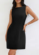 Sleeveless Boat Neck A Line Elegant Cocktail Party Mini Dresses